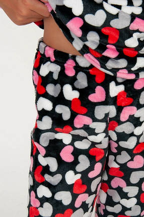 2442-24чор Підліткова тепла піжама для дівчинки махра Тм Авекс розмір 158 см, фото 2