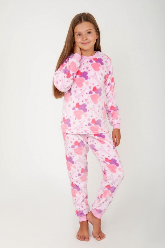 2442-24обл Підліткова тепла піжама для дівчинки махра Тм Авекс