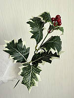 Гілочка падуба з ягодами для новорічного декору ( упаковка 5 штук ), фото 6