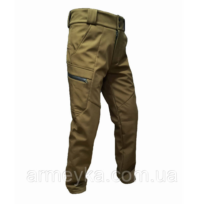 Штани tactical, вітро/вологостійкі softshell койот софшел UA