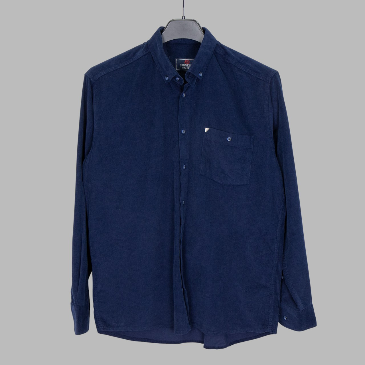 Сорочка чоловіча, прямого покрою, з довгим рукавом, Birindelli KADIFE 01-7115 Т.СИНЯ 100% бавовна (ВЕЛЬВЕТ), фото 1