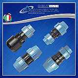 Муфта редукційна компресійна з'єднання для поліетиленових труб Ø 50х32 PN16 PP-B УФ захист Unidelta 1002, фото 4