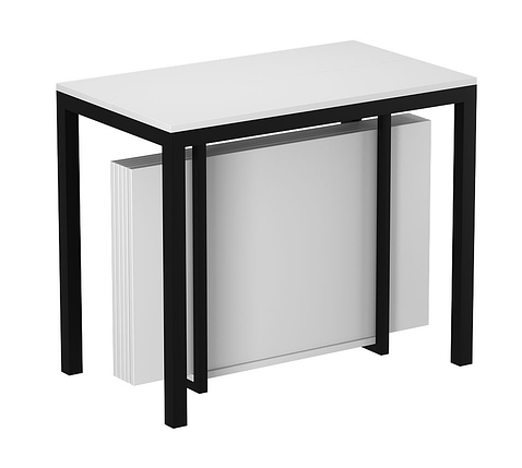 Стіл трансформер Sensei 90*53/330 см Білий діамант / чорний ТМ ARTinHEAD, фото 1