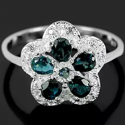 Каблучка срібна 925 натуральний лондон топаз, цирконій.  Р- 18