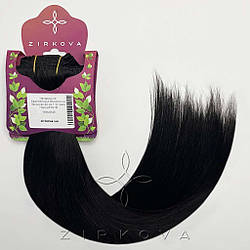 Натуральне Європейське Волосся на Заколках 40 см 110 грам, Чорний №1B