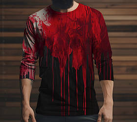 Лонгслив з 3D принтом Червона фарба ВСІ Розміри