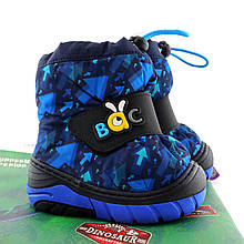 11284C Термо чоботи на хлопчика сині дутики світні waterproof тм Том.м
