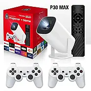 Смарт проектор-ігрова приставка з 2 джойстиками P30 МАХ WHITE Ігровий проектор-консоль для відеоігор, фото 10