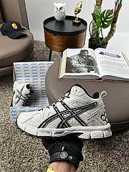 Жіночі зимові кросівки ASICS Gel-Kahana 8 White Fur, кеди Асикс-шкіра текстиль на хутрі білі. Жіноче взуття