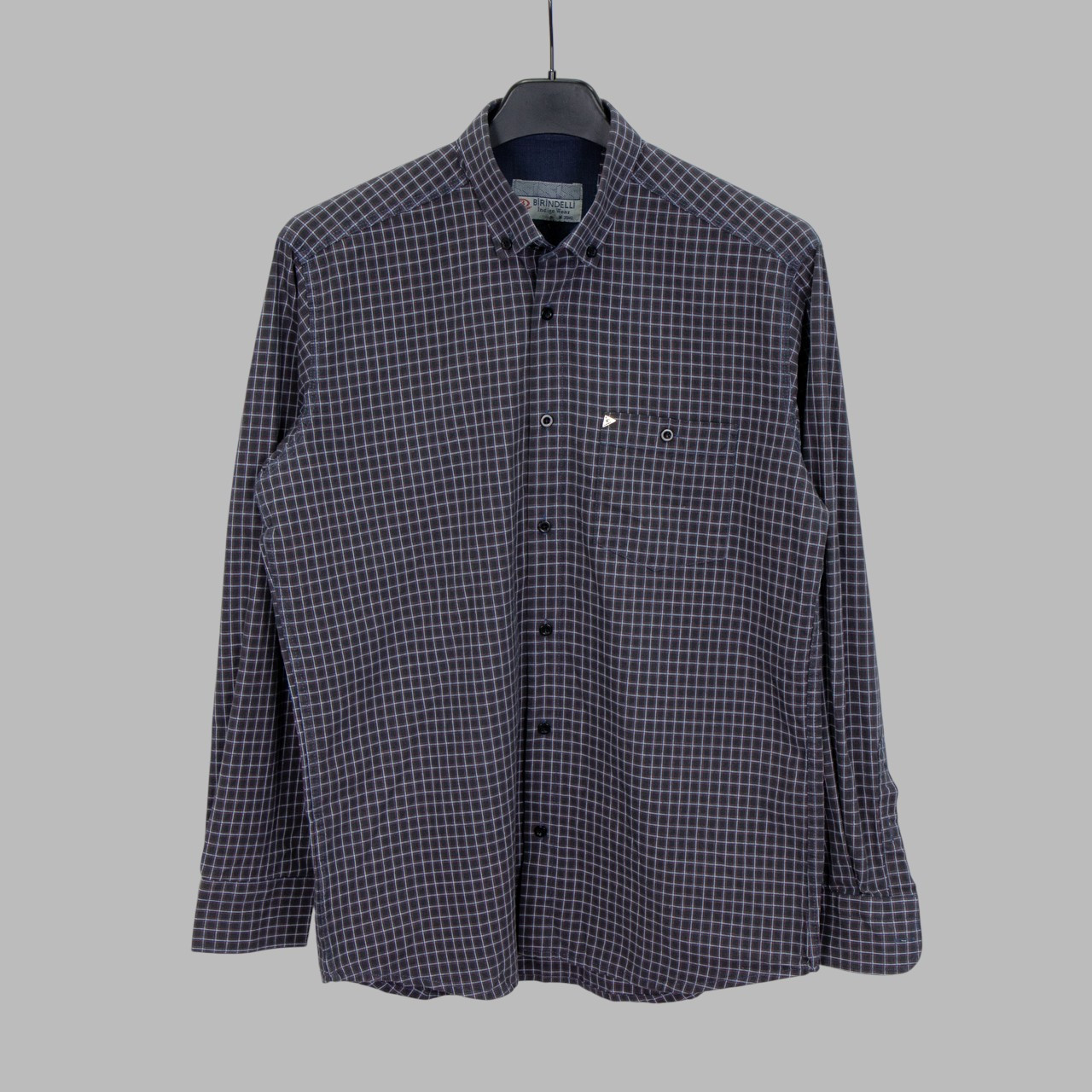 Сорочка чоловіча, прямого покрою, з довгим рукавом, Birindelli INDIGO 01-6855 100% бавовна M(Р)