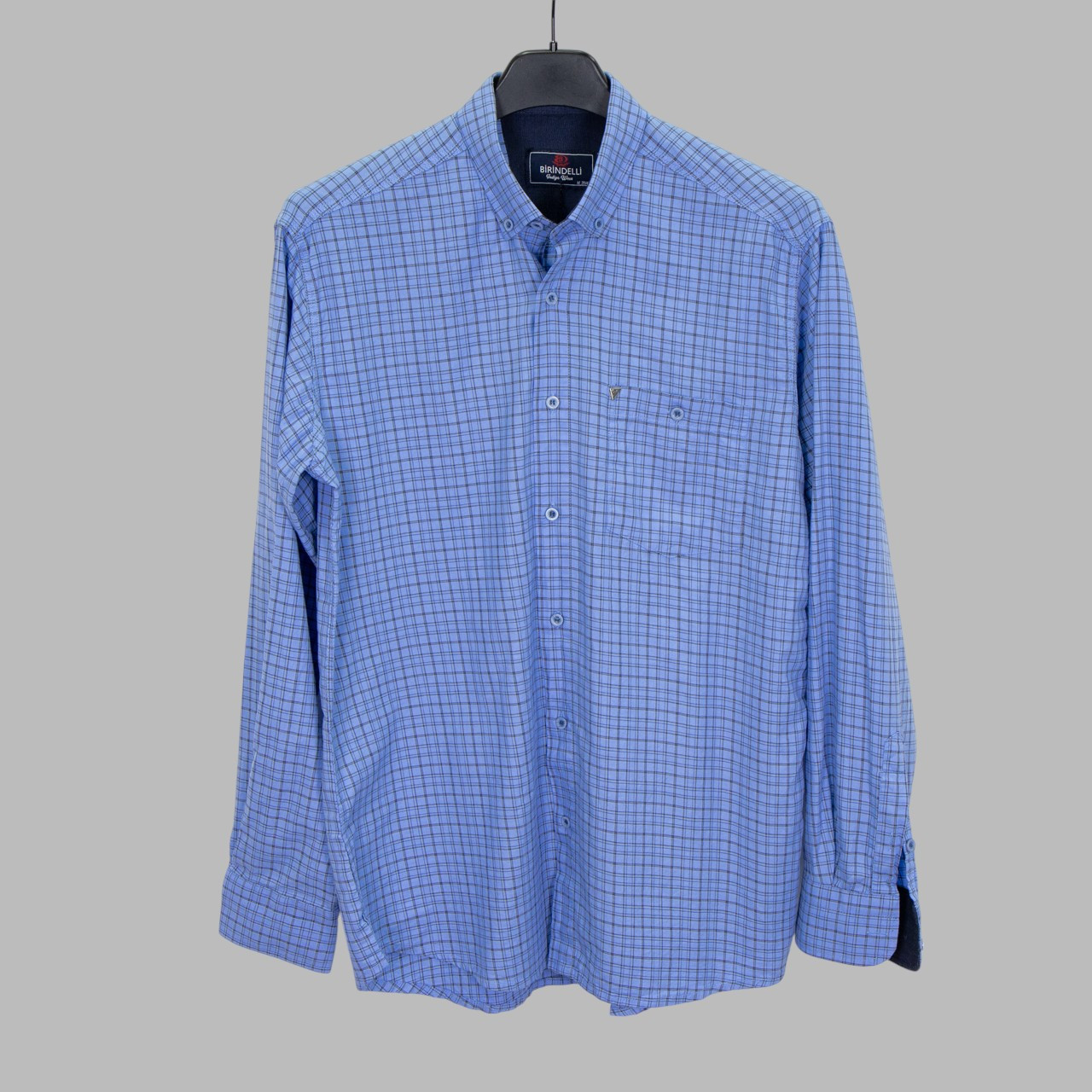 Сорочка чоловіча, прямого покрою, з довгим рукавом, Birindelli INDIGO 01-7125 100% бавовна M(Р)