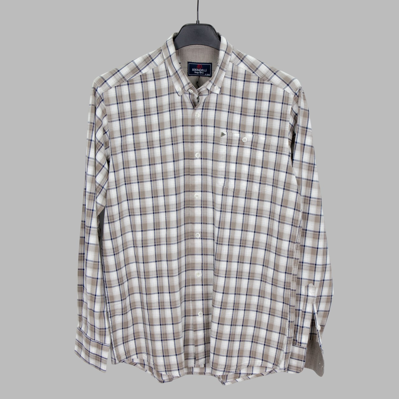 Сорочка чоловіча, прямого покрою, з довгим рукавом, Birindelli INDIGO 01-7005 100% бавовна XL(Р)
