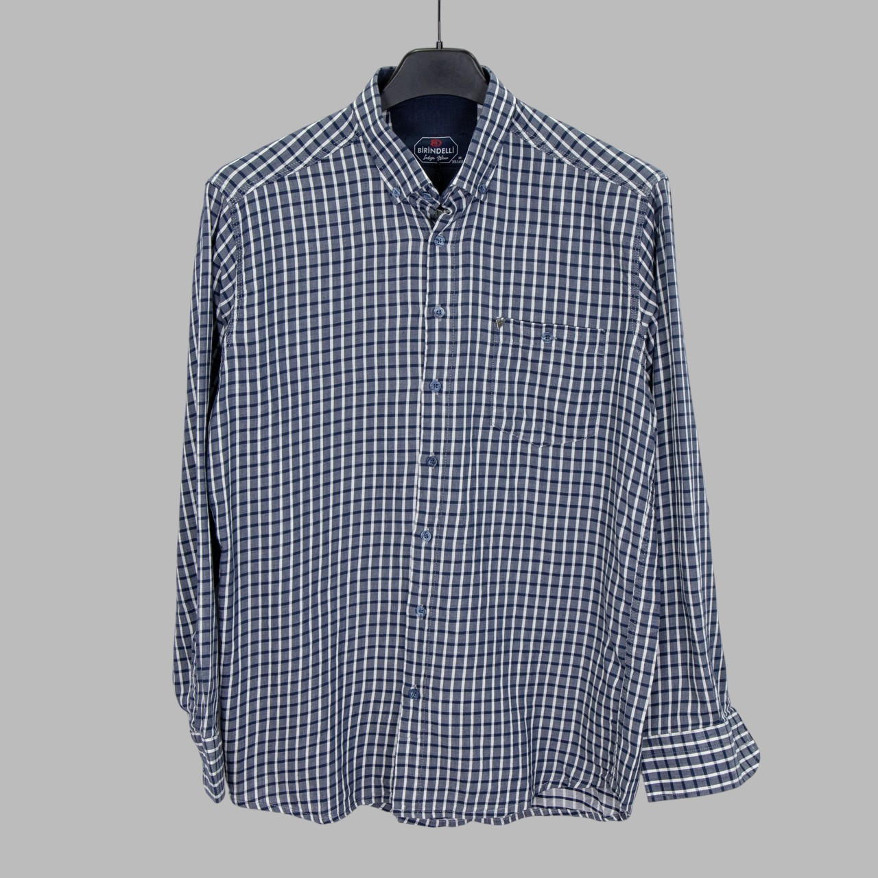 Сорочка чоловіча, прямого покрою, з довгим рукавом, Birindelli INDIGO 01-6095 100% бавовна M(Р)
