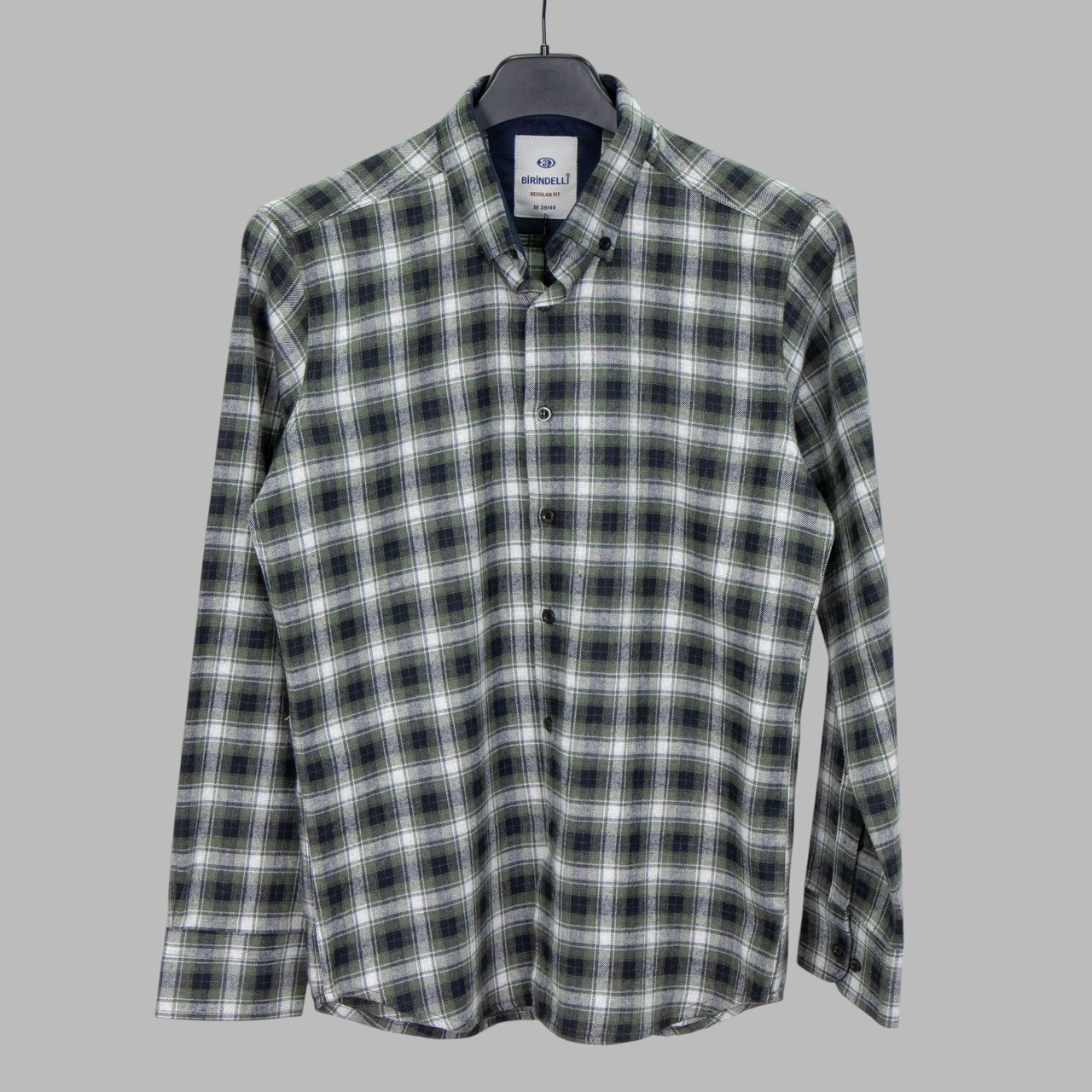 Сорочка чоловіча, приталена (Slim Fit), з довгим рукавом, Birindelli FLN.RGL 04-450 100% бавовна (ФЛАНЕЛЬ)