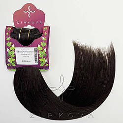Натуральне Європейське Волосся на Заколках 40 см 110 грам, Шоколад №02