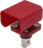 Корпусна прохідна клема для акумулятора на 200А (червона з кришкою)