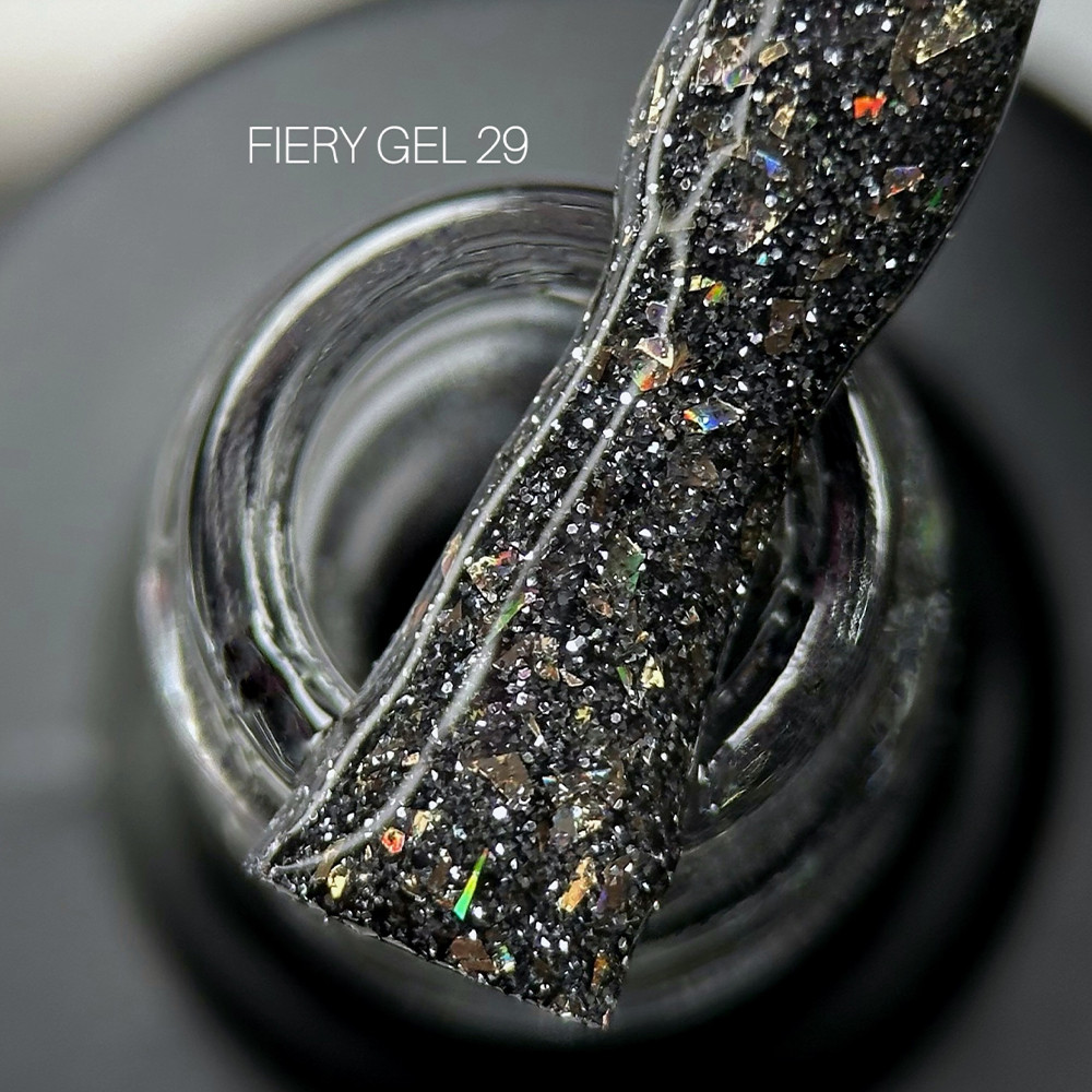 Гель лак для нігтів світловідбивний Saga Fiery Gel графіт №29 8 мл