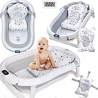 Дитяча ванночка для немовлят з подушкою та термометром три кольори