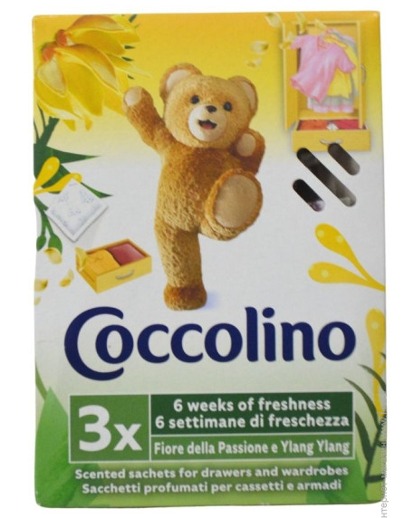 Освіжувач повітря Саші в шафу Coccolino 3шт Жовта квітка 8720181047619