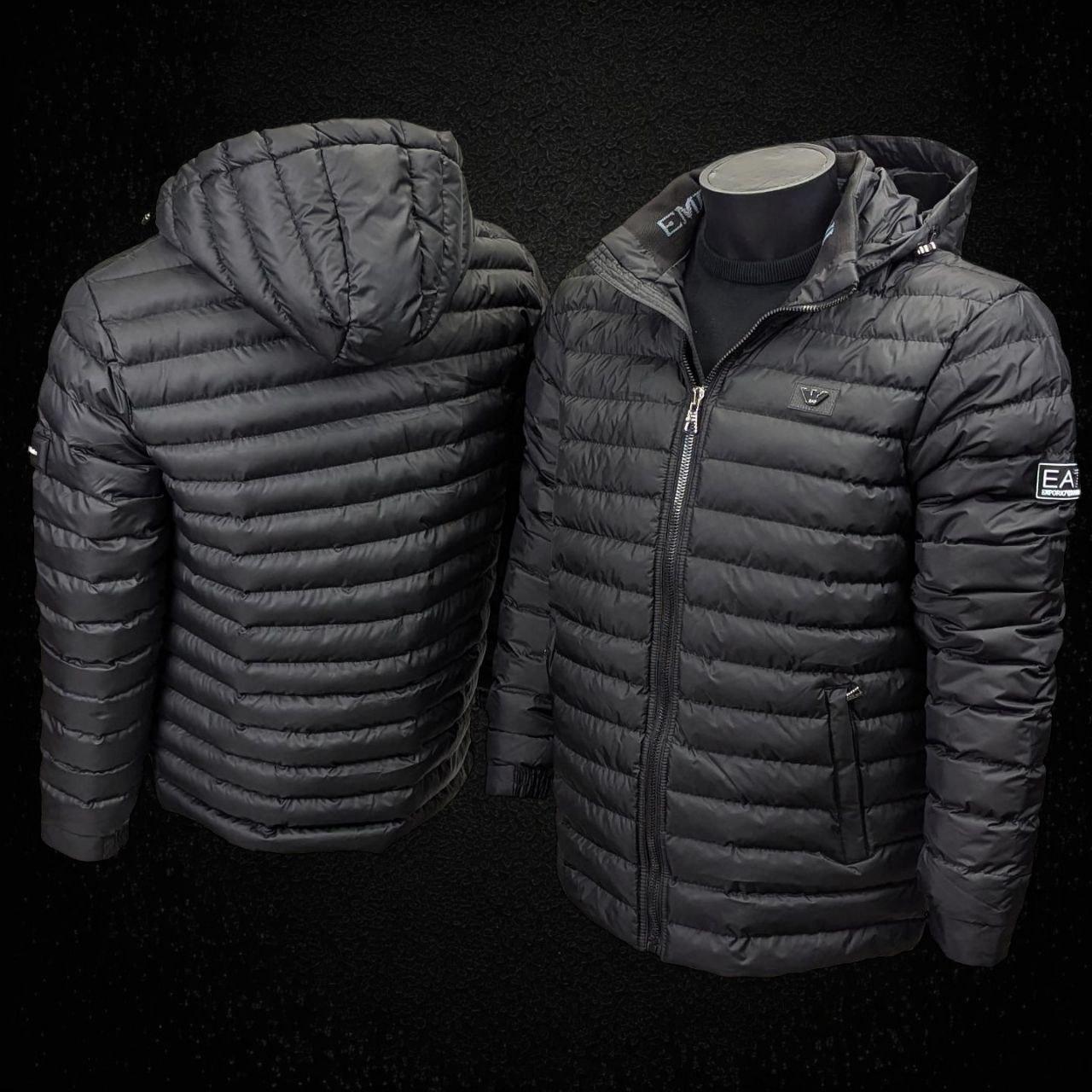 Чоловіча зимова куртка Armani CK8507 чорна М, фото 1