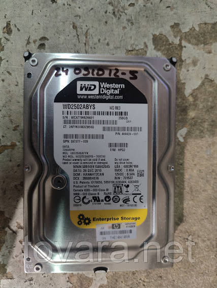 Жорсткий диск Вінчестер HDD 250 Gb / Гб Western Digital RE3 WD2502ABYS 3.5" SATA2 No 24091012