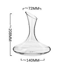 Декантер RESTEQ 1 л — елегантний графін для вина та напоїв із міцного скла, 1000 мл, фото 4