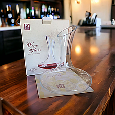 Декантер RESTEQ 1 л — елегантний графін для вина та напоїв із міцного скла, 1000 мл, фото 5