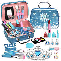 Детская косметика в чемоданчике Холодное Сердце для макияжа и маникюра с диадемой Синий (60407)