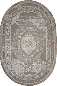 Бежевий овальний килим LEVADO 08098A VISONE-L. BEIGE