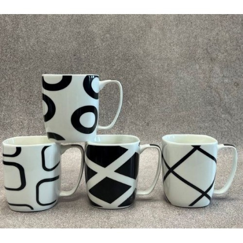 Чашка керамічна 400мл "Чорно-біла Абстракція" квадр. 20701/S&T