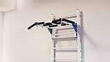Шведська стінка з турніком посилена біла з синіми елементами – спортивне обладнання, фото 3