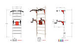 Шведська стінка з турніком посилена біла з синіми елементами – спортивне обладнання, фото 5