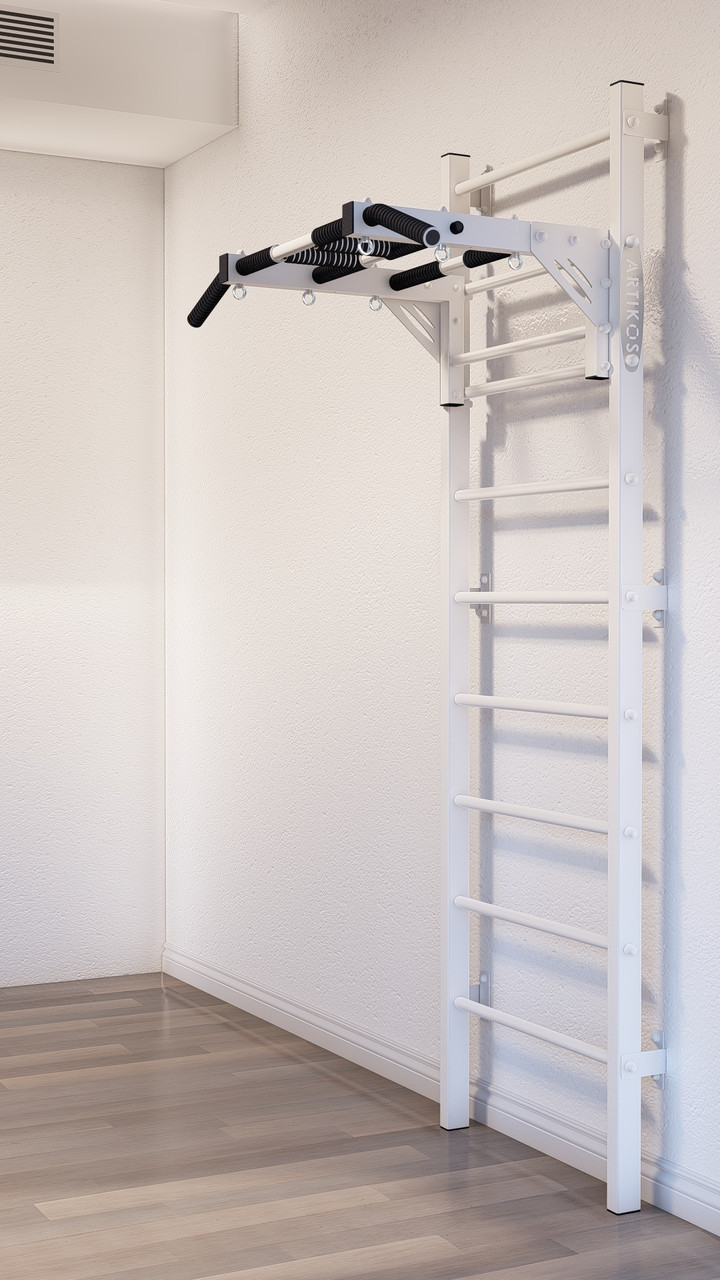 Шведська стінка з турніком посилена біла – спортивне обладнання, фото 1