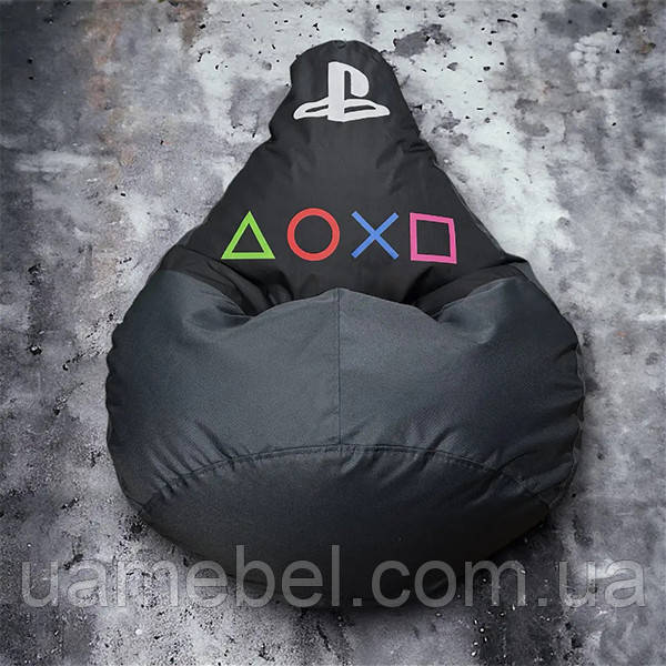 Крісло мішок сіра груша Play Station (120х75) плейстейшен