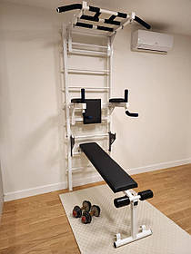 Шведська стінка біла для жиму посиленої конструкції – спортивне обладнання