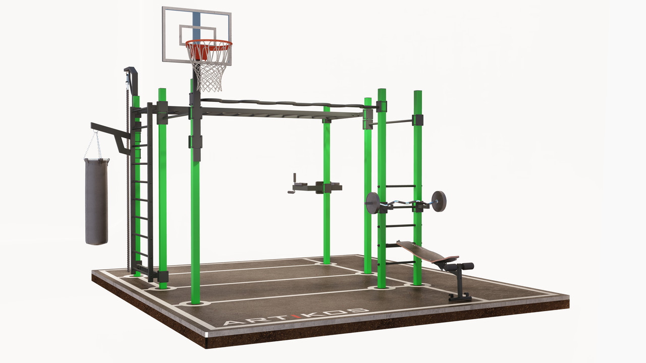 Вуличний спортивний комплекс XXL-3-3 - спортивне вуличне обладнання, фото 1