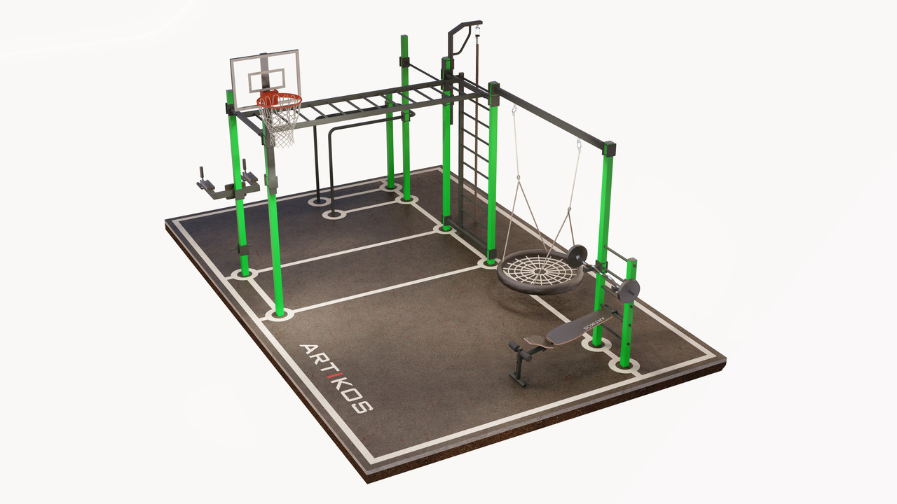 Вуличний спортивний комплекс XXL-6-1 - спортивне вуличне обладнання, фото 1