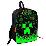 Набір дитячий Майнкрафт Кріпер "Minecraft" рюкзак 36х27см сумка-бананка, кружка з принтом для хлопчика (01559), фото 2