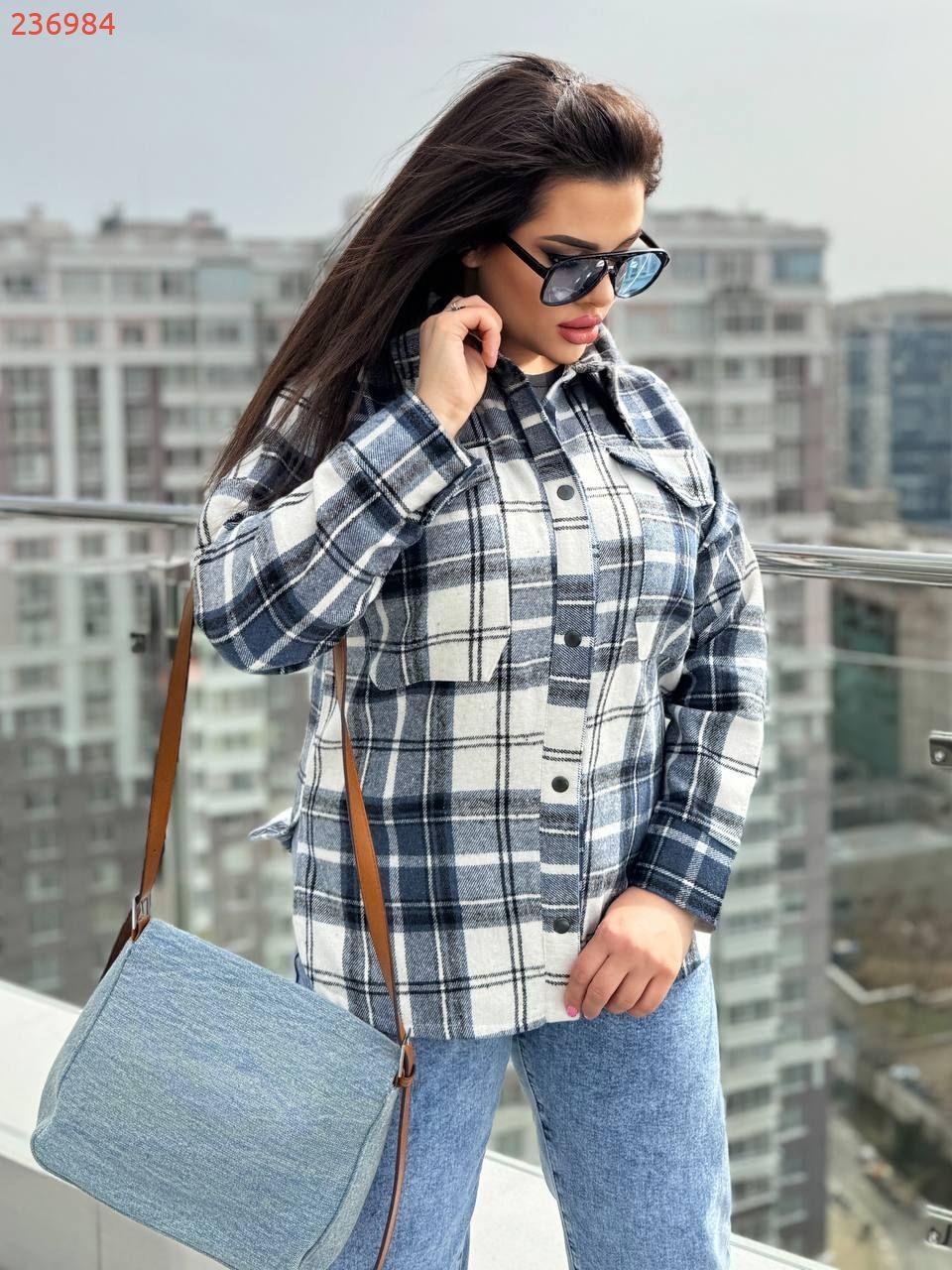 Жіноча тепла сорочка з байки Туреччина на кнопках з кишенями, розміри 42-60, фото 1