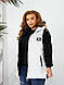 Стильна жилетка прямого крою з кишенями на змійці, зручний глибокий капюшон, декорована лампасами з камінням, якісна фурнітура., фото 4