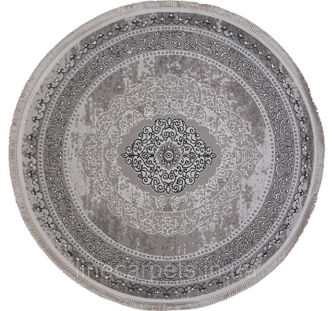 Классичний круглий килим LEVADO 08098A L.GREY/L.GREY