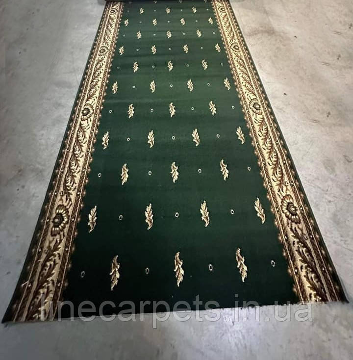 Зелена килимова доріжка GOLD RADA 049-32, фото 1