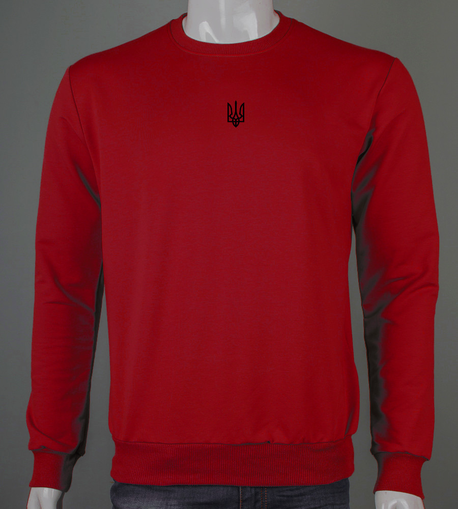 Світшот чоловічий Тризуб 7401с (Уп.4шт M-XXL), Червоний, фото 1