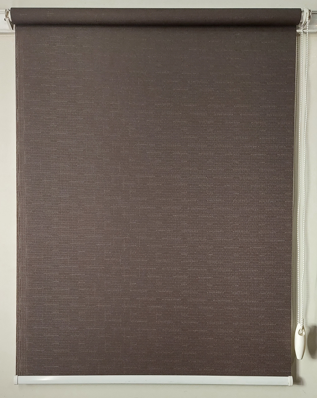 Рулонна штора Льон Коричньово-чорний