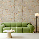 Самоклеюча венілова плитка в рулоні бежевий мармур з прожилками 600*3000*2mm, фото 7