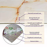 Самоклеюча венілова плитка в рулоні бежевий мармур з прожилками 600*3000*2mm, фото 3