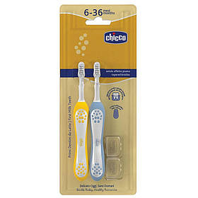 Зубна щітка дитяча 2шт Chicco 6-36 міс, boy