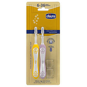 Зубна щітка дитяча 2шт Chicco 6-36 міс, girl