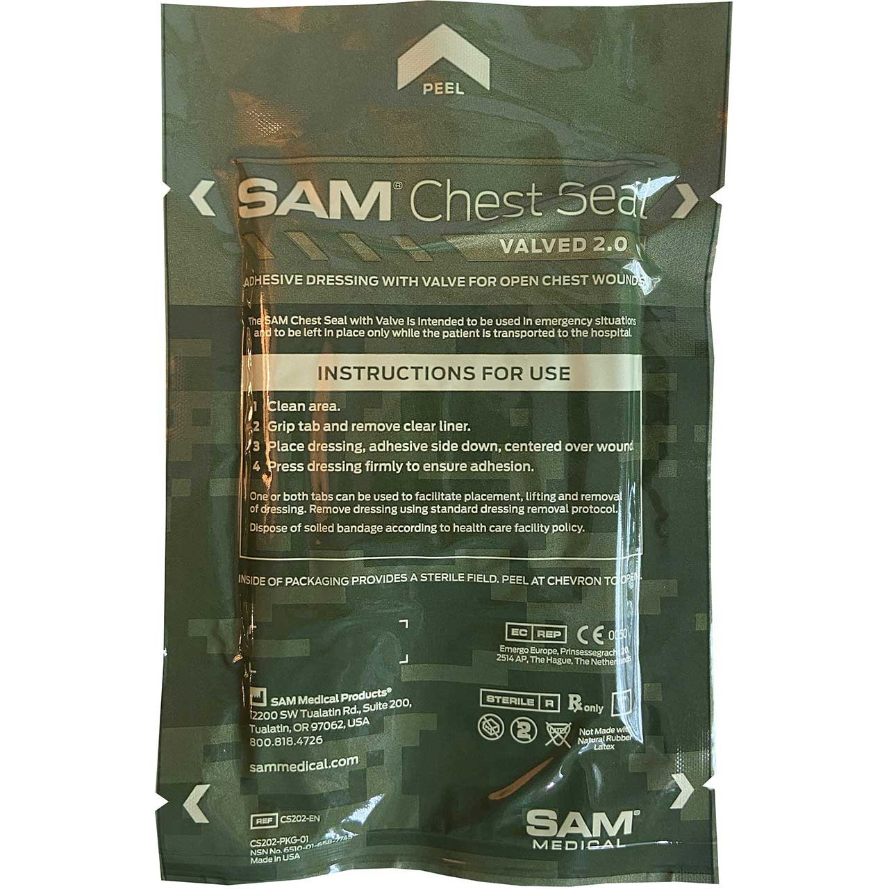 Пов'язка оклюзійна SAM Chest Seal valved 2.0