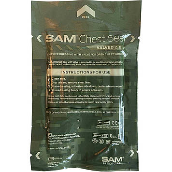 Пов'язка оклюзійна SAM Chest Seal valved 2.0